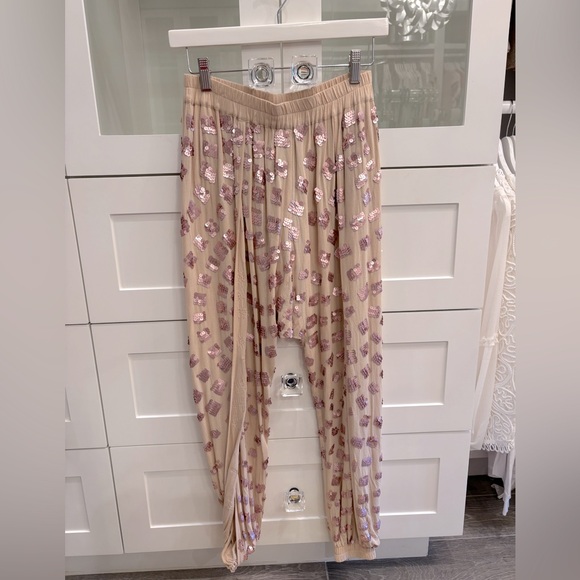 Free People Break Of Dawn Harem Pants Sequin Embellished XS - Picture 2 of 5